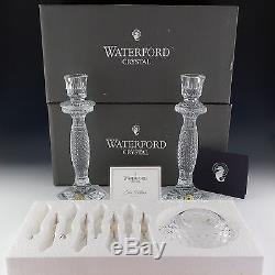 Waterford Crystal 2 TARA CANDELABRA Candle Stick Holder + Prisms Jim O'Leary Sig