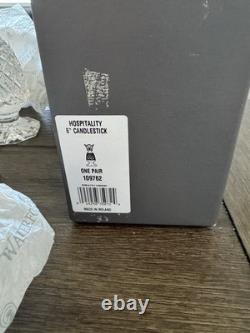 Waterford Crystal 6 HospitalityPineapple Candlesticks Pair New In Box NIB