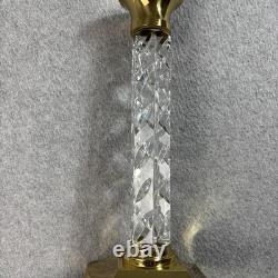 Waterford Crystal Brass Cambridge Candlestick Holders Pair Taper Candle Sticks