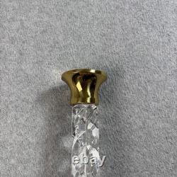 Waterford Crystal Brass Cambridge Candlestick Holders Pair Taper Candle Sticks