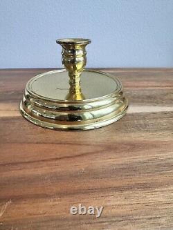 Waterford Crystal & Brass Wyndham Hurricane Candle Lamp w Brass Base 10.5 Tall