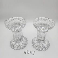 Waterford Crystal Glass Bethany 5.5 Pillar Candle Holders Stands Lot of 2 VTG