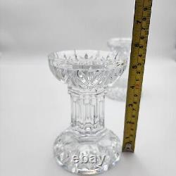 Waterford Crystal Glass Bethany 5.5 Pillar Candle Holders Stands Lot of 2 VTG