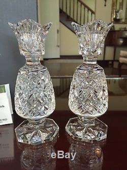 Waterford Crystal HOSPITALITY CandleStick 6 Pair Candle Holder Stick Pineapple
