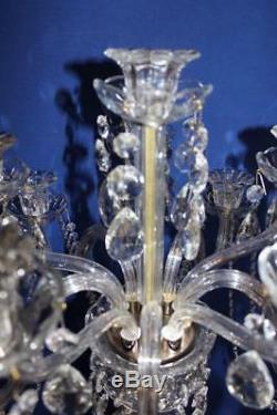 Waterford Crystal Lamp Base, Pendalogues & Swag Prisms 11 Candles Candelabra 33