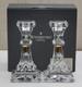 Waterford Crystal Lismore 6 Square Base Candlestick / Candle Holder Set Of 2