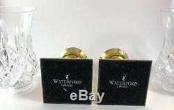Waterford Crystal Lismore Hurricane Candle Holders Set of 2 Beautiful