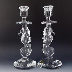 Waterford Crystal New SEAHORSE CandleStick 11 1/2 Pair Candle Holder Stick
