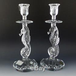 Waterford Crystal New SEAHORSE CandleStick 11 1/2 Pair Candle Holder Stick