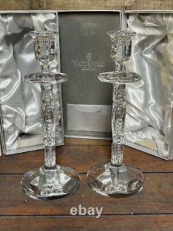 Waterford Crystal Pair Seahorse Candlesticks Candle Holders 11.5