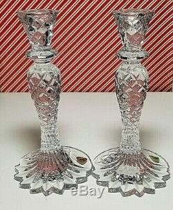 Waterford Crystal Sea Jewel Candle Sticks! 1 Pair! NIB