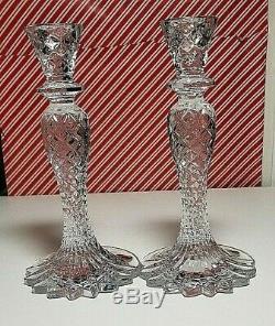 Waterford Crystal Sea Jewel Candle Sticks! 1 Pair! NIB