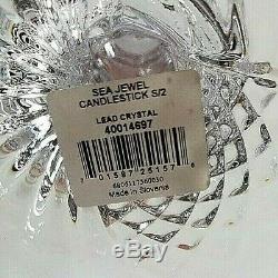 Waterford Crystal Sea Jewel Candle Sticks! 1 Pair! NIB