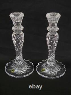 Waterford Crystal Sea Jewel Candlestick Holders Pair Set 2 10 Candle Holder