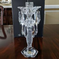 Waterford Crystal TARA CANDELABRA Candle Stick Holder + Prisms NEW Old Stock MIB
