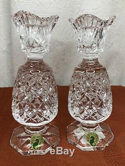 Waterford HOSPITALITY Rare Ireland Made CandleStick 6 Pineapple Crystal Pair