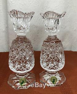 Waterford HOSPITALITY Rare Ireland Made CandleStick 6 Pineapple Crystal Pair