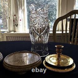 Waterford Irish Crystal Thomas Jefferson Hurricane Candle Holders (2)