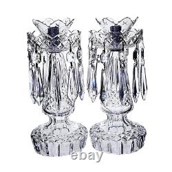Waterford Lead Crystal Candlesticks Candle Holders Lusters Lustres Bobeche