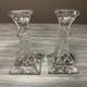 Waterford Lismore 6 Candlestick Holders Set/2 Square Base