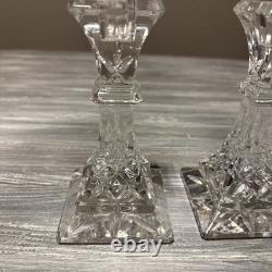 Waterford Lismore 6 Candlestick Holders SET/2 Square Base