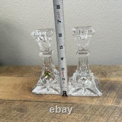 Waterford Lismore 6 Candlestick Holders SET/2 Square Base 1 New