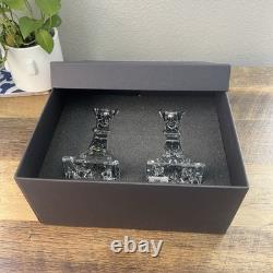 Waterford Lismore 6 Candlestick Holders SET/2 Square Base 1 New