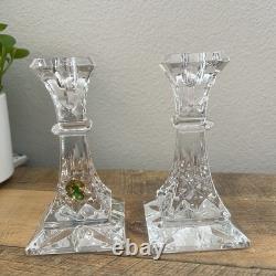 Waterford Lismore 6 Candlestick Holders SET/2 Square Base 1 New