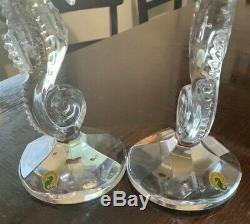 Waterford One Pair Seahorse CANDLEHOLDERS/CANDLESTICKS 11 Label