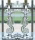 Waterford Pair Crystal Tall Candleholder Candle Holder Seahorse Candlestick New