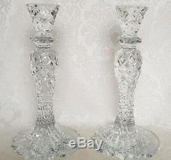 Waterford Seahorse Abstract Candleholders Candlesticks Signed Solid Crystal