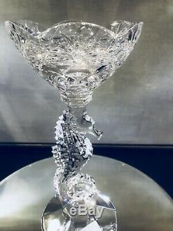 Waterford Seahorse Pillar Crystal Candlestick New In Box 11.25