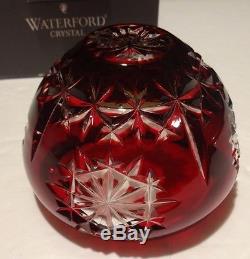 Waterford Snow Crystal Votive Candle Holder Ruby Small Bowl In Original Box