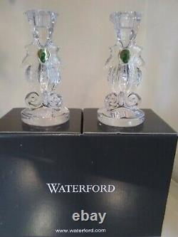 Waterford crystal seahorse candle holder pair candlesticks boxed