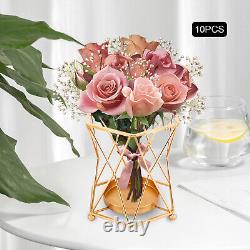 Wedding Birthday Party Centerpieces Flowers Vases Glass Candle Holder Gold