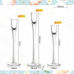 Wedding Glass Taper Candle Holders Candlestick Holders Bulk Clear Decorative