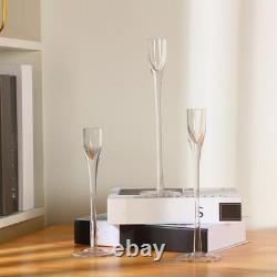 Wedding Glass Taper Candle Holders Candlestick Holders Bulk Clear Decorative