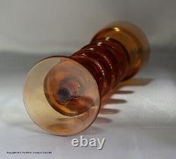 Wedgwood Glass Sheringham candlestick, 5 disk, topaz, RSW13/5