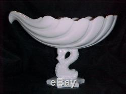 Westmoreland Dolphin Candle Holders & 12 Shell Bowl