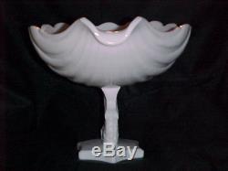 Westmoreland Dolphin Candle Holders & 12 Shell Bowl