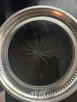 White Barn Bath & Body Works Glass Silver Lid Hurricane Candle Holder RARE