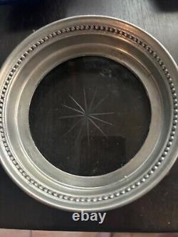 White Barn Bath & Body Works Glass Silver Lid Hurricane Candle Holder RARE