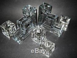 Wilber Orme Pristine Table Architecture Candleholders Glass Art Deco Machine Age