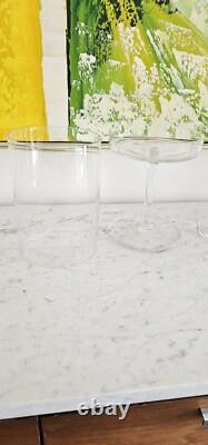 Williams Sonoma Crystal Glass Tall Pillar Candle Holders 2 Williams Sonoma Crystal Glass Tall Pillar Candle Holders 2