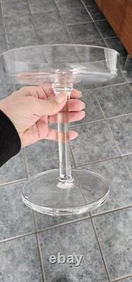 Williams Sonoma Crystal Glass Tall Pillar Candle Holders 2
