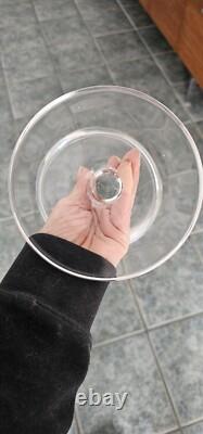 Williams Sonoma Crystal Glass Tall Pillar Candle Holders 2