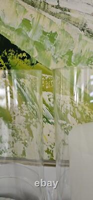 Williams Sonoma Crystal Glass Tall Pillar Candle Holders 2