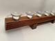Wood Rustic Seven Votive Glass Tea Light Candle Holder Centerpiece