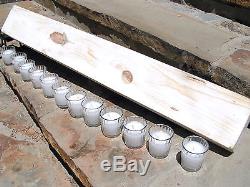 Wooden 12 hole Sugar Mold CANDLE Holder COMPLETE Set Clear glass votives