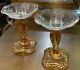 X 2 Fostoria Crystal Amber Morning Glory Candlestick 1931-1935 Sold Separately